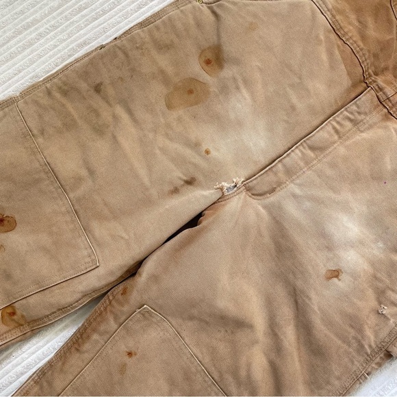 Carharrt R03 Brown Insulated Duck Canvas Work Bib Overalls | 38x30 - Picture 4 of 9